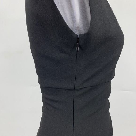 Diane Von Furstenberg Dress Womens 0 Black Bevin Ruched Crepe Sheath Side Zip - Picture 5 of 16